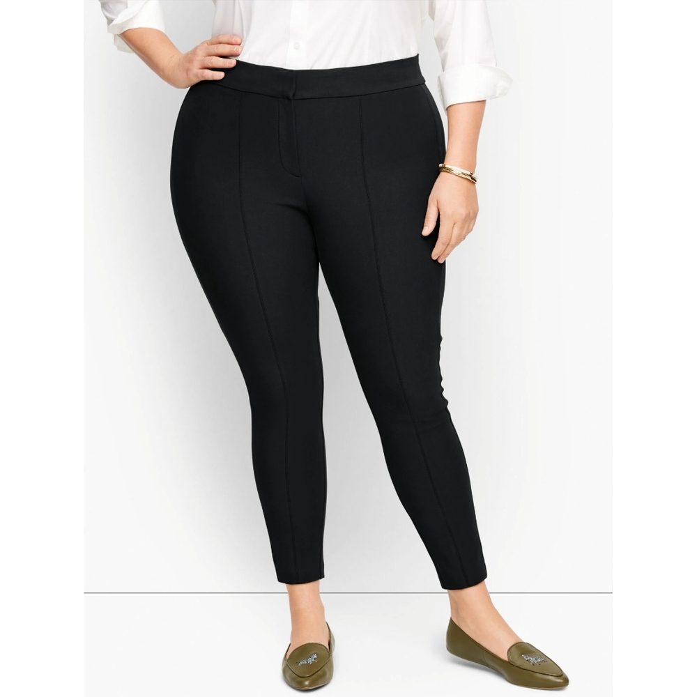 NWT Talbots 22 W Portland slim leg ankle pants black waist band stretch academia